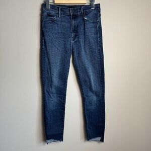 Mother Stunner Zip Ankle Step Fray Women's Blue Jeans Medium Wash 28 Festival